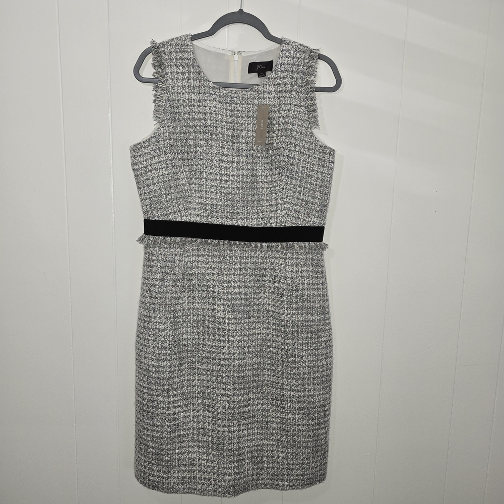 J. Crew Black and White Sleeveless Sheath Dress NWT